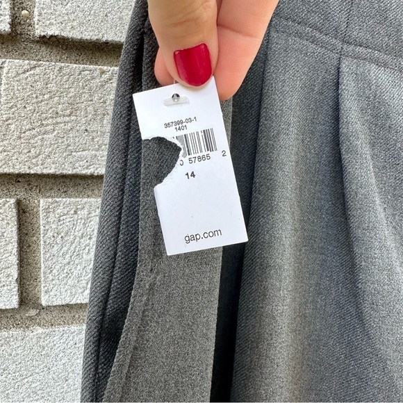 NWT Gap High Rise Wide Leg Crop Pants O-Ring Zip Gray - Picture 4 of 13